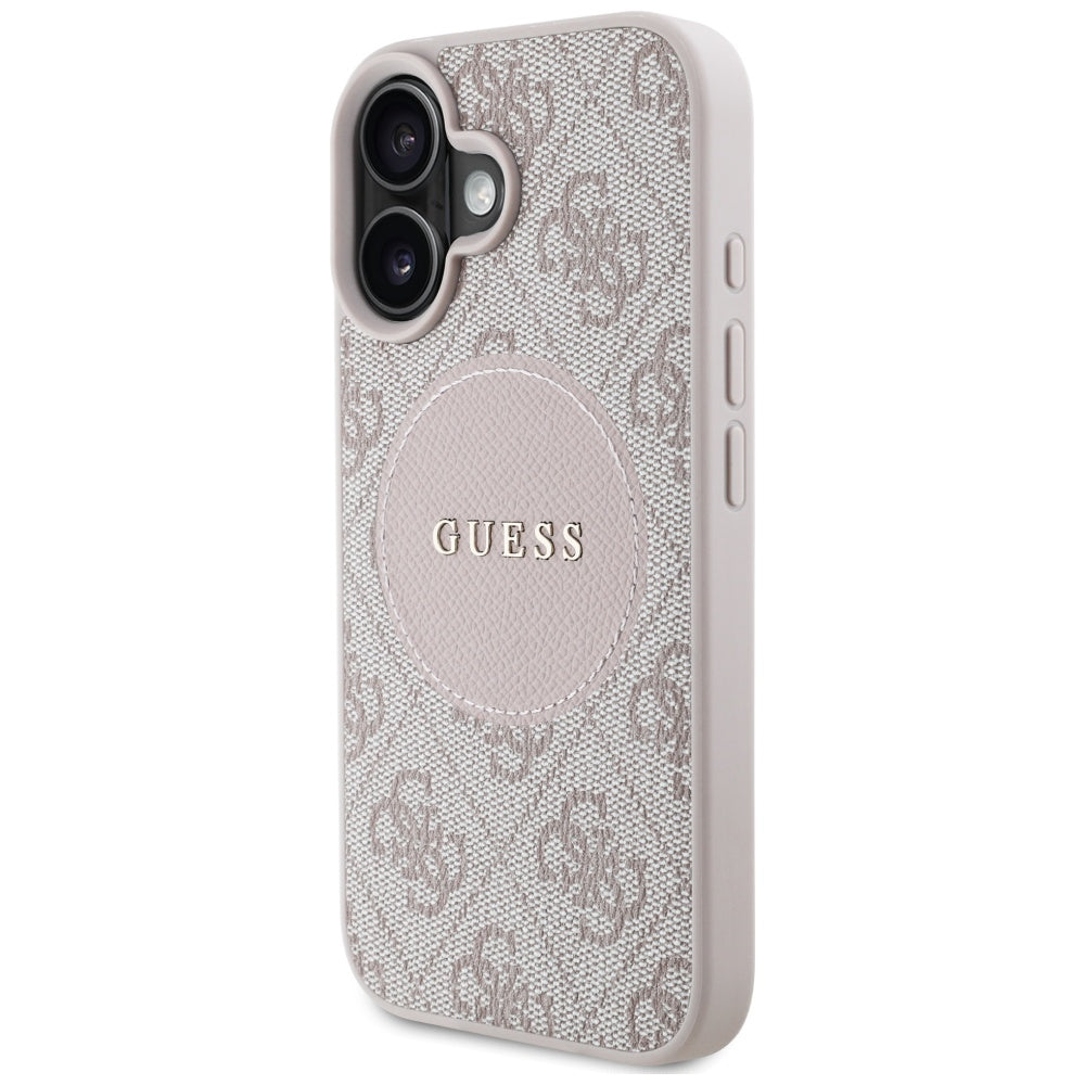 MagSafe deksel for Apple iPhone 16, Guess, 4G Circle Classic Logo, Rosa