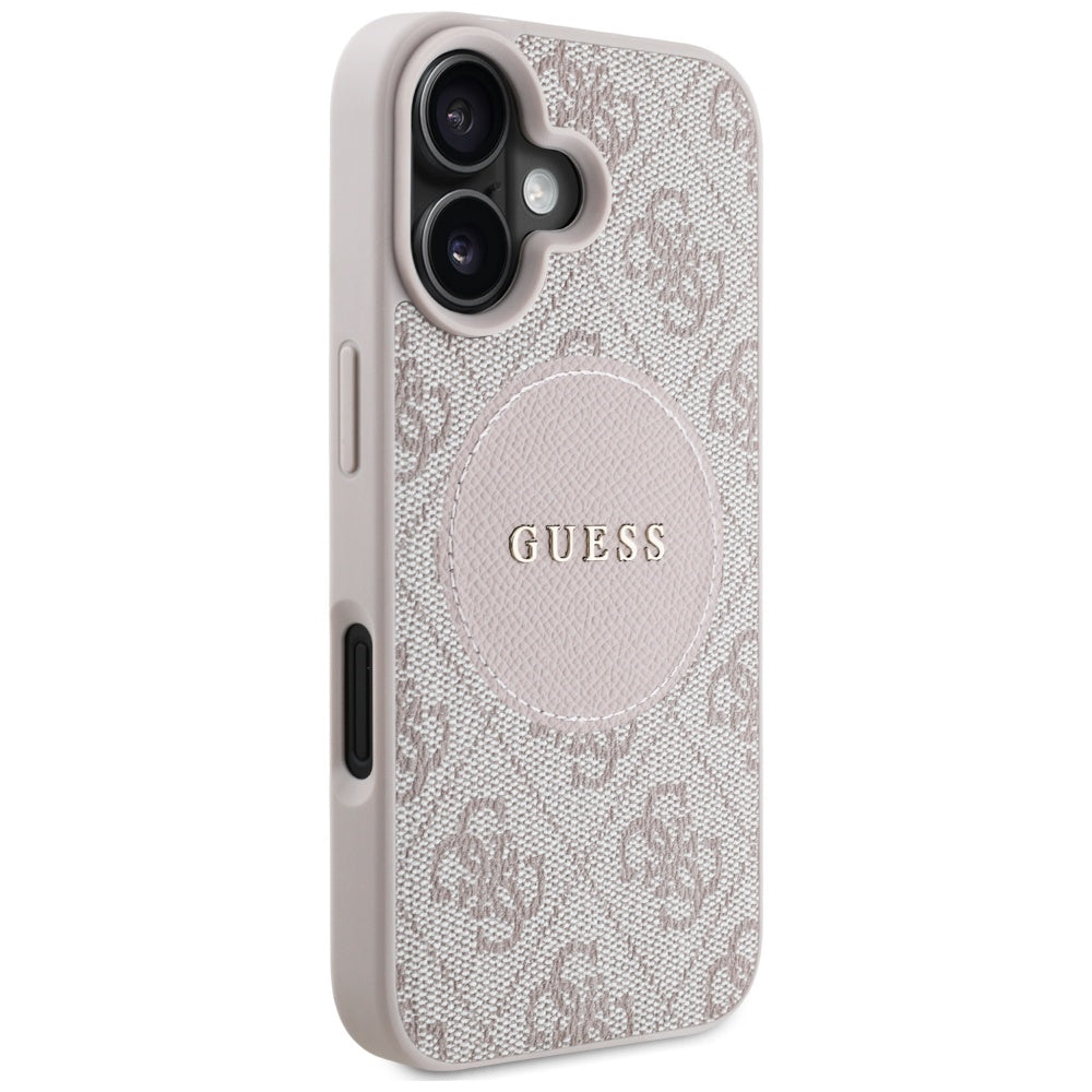 MagSafe deksel for Apple iPhone 16, Guess, 4G Circle Classic Logo, Rosa