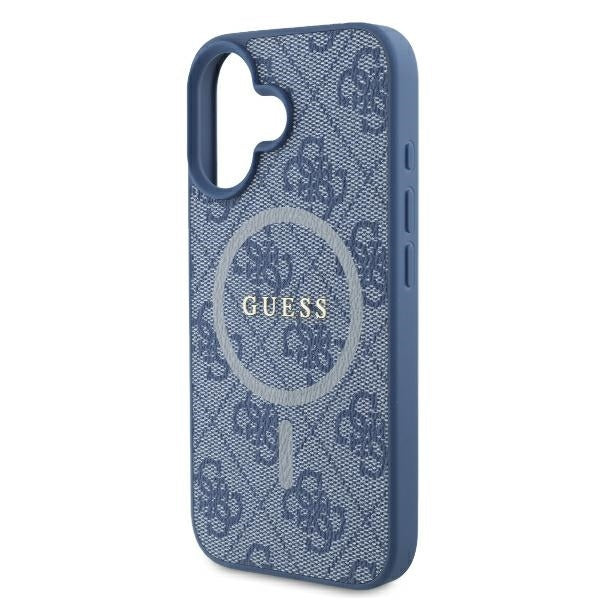 MagSafe-deksel for Apple iPhone 16, Guess, 4G Ring Classic Logo, Blå