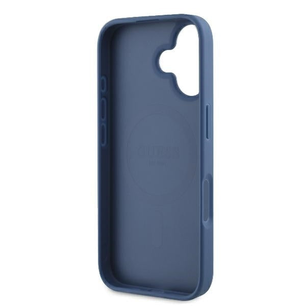 MagSafe-deksel for Apple iPhone 16, Guess, 4G Ring Classic Logo, Blå