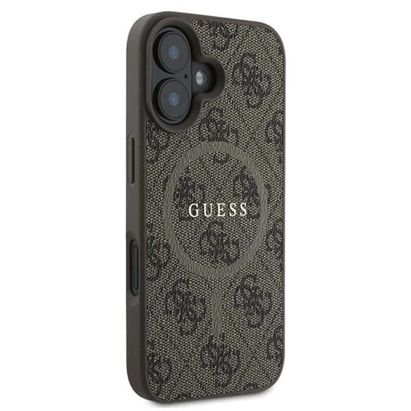 MagSafe-deksel for Apple iPhone 16, Guess, 4G Ring Classic Logo, Brun