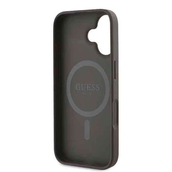MagSafe-deksel for Apple iPhone 16, Guess, 4G Ring Classic Logo, Brun