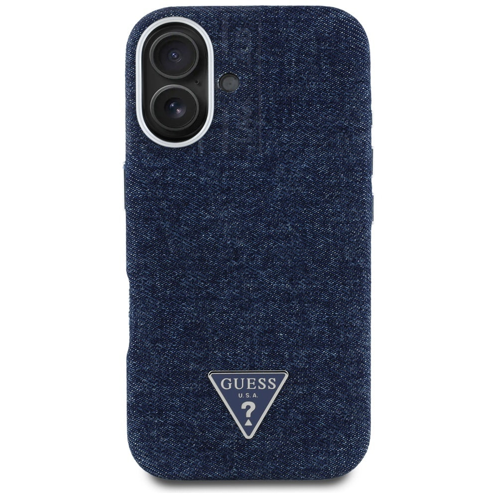 MagSafe-deksel for Apple iPhone 16, Guess, Denim Triangle Logo, Blå
