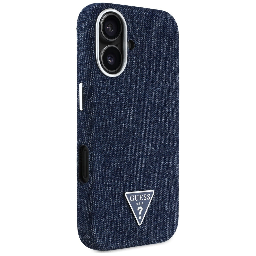 MagSafe-deksel for Apple iPhone 16, Guess, Denim Triangle Logo, Blå