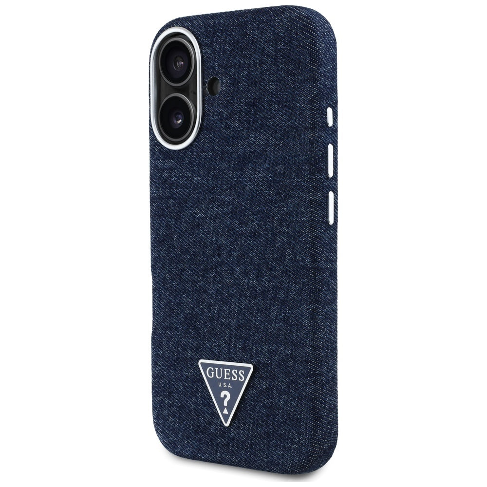 MagSafe-deksel for Apple iPhone 16, Guess, Denim Triangle Logo, Blå