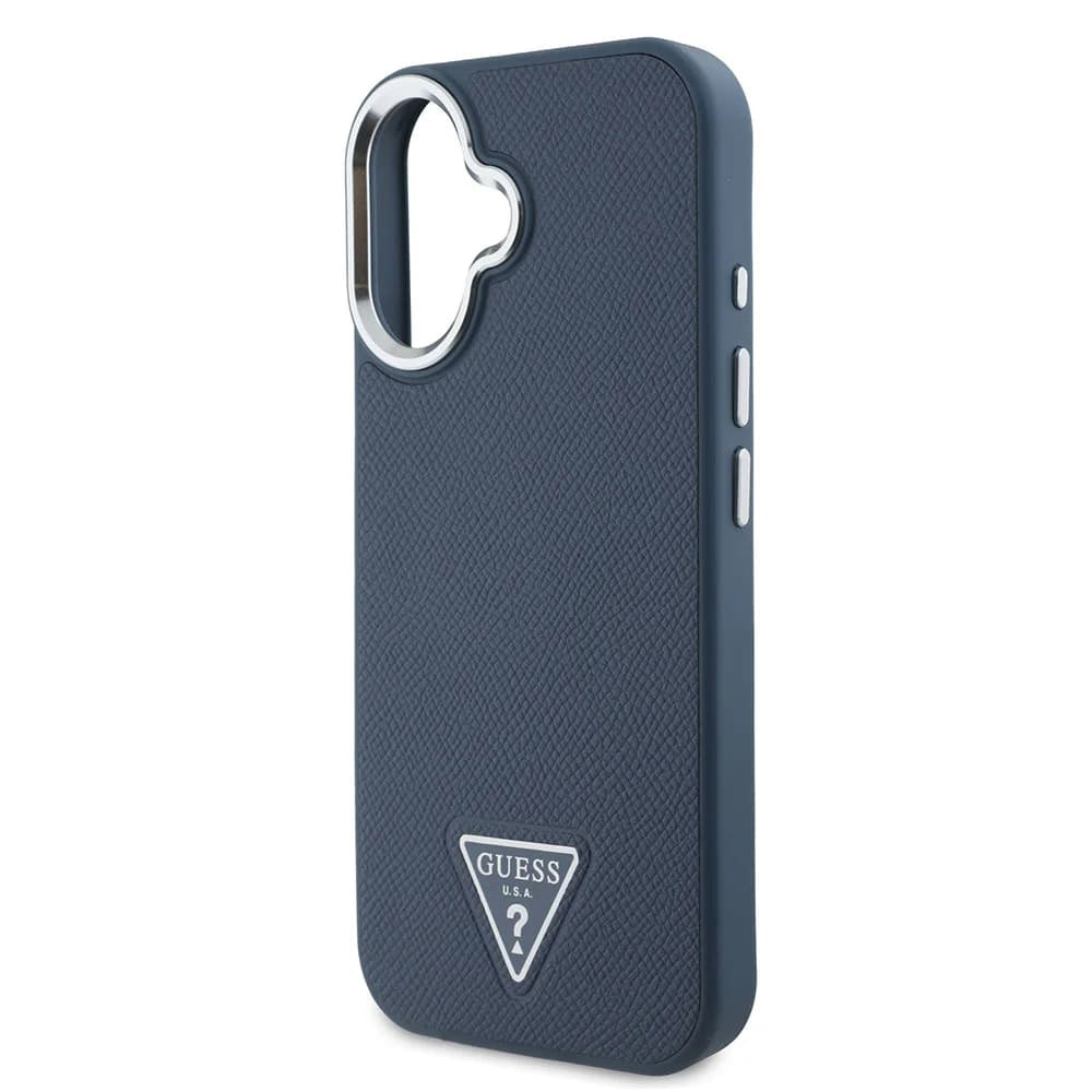 MagSafe-deksel for Apple iPhone 16, Guess, Grained Triangle Logo, Svart