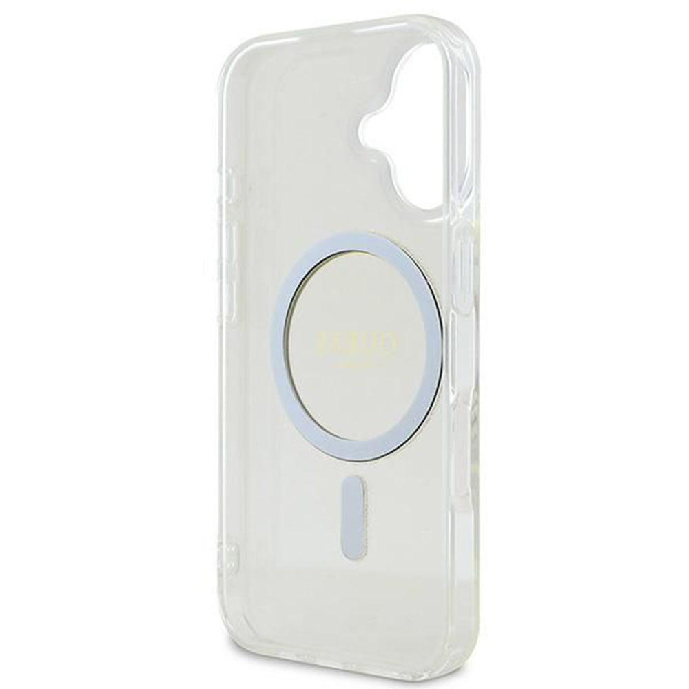 MagSafe-deksel for Apple iPhone 16, Guess, IML Glitter Circle, Gjennomsiktig