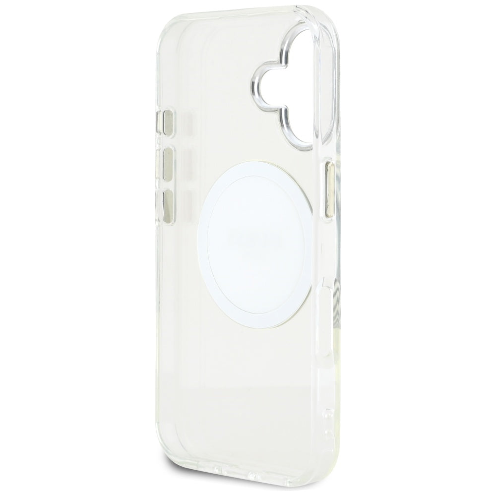 MagSafe-deksel for Apple iPhone 16, Guess, IML Metal Colored Circle, Hvit