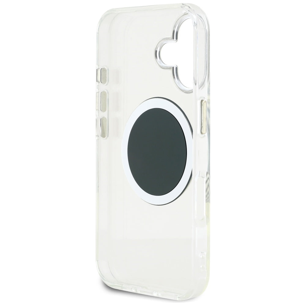 MagSafe-deksel for Apple iPhone 16, Guess, IML Metal Colored Circle, Svart