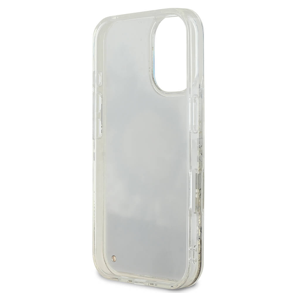 MagSafe-deksel for Apple iPhone 16, Guess, Liquid Glitter Flower, Beige