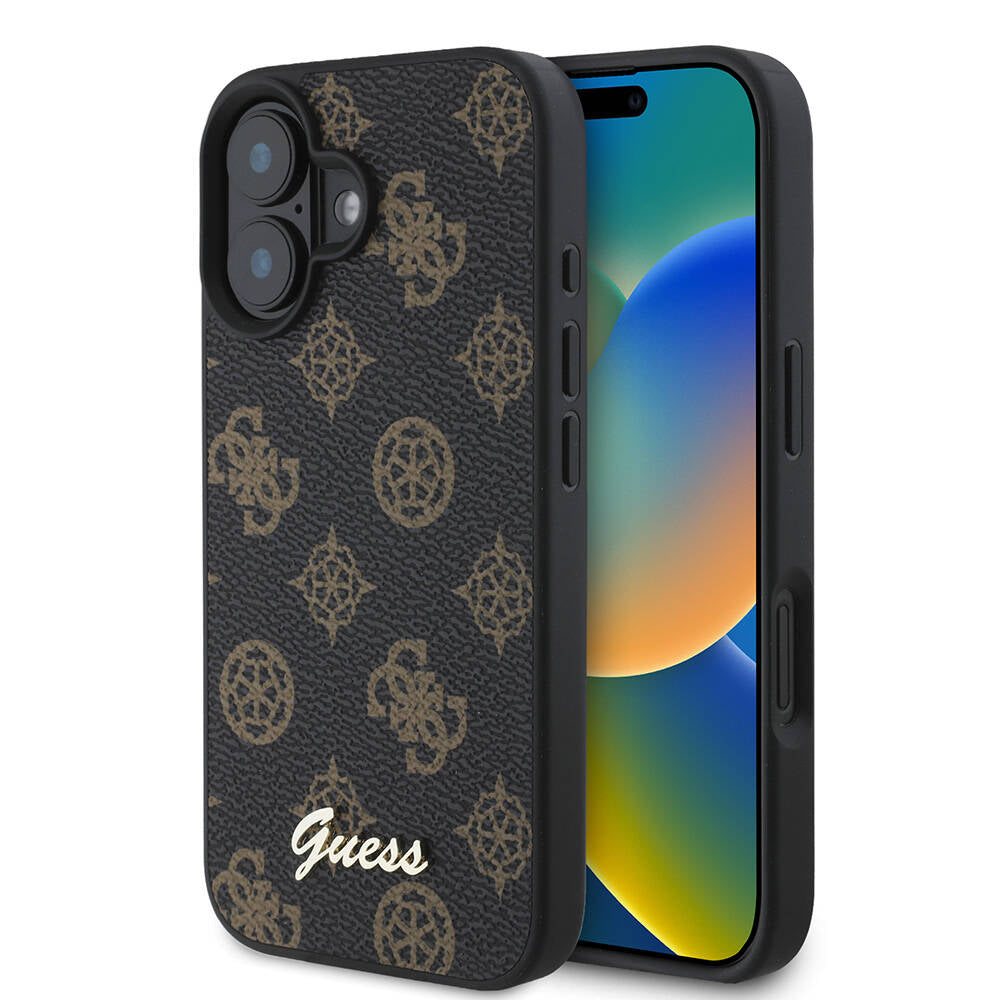 MagSafe-deksel for Apple iPhone 16, Guess, Peony Script, Svart