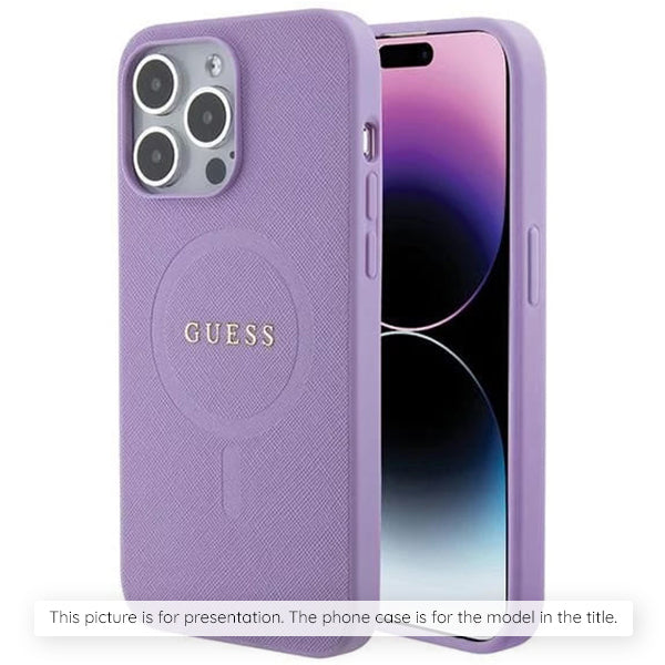 MagSafe-deksel for Apple iPhone 16, Guess, Saffiano, Lilla