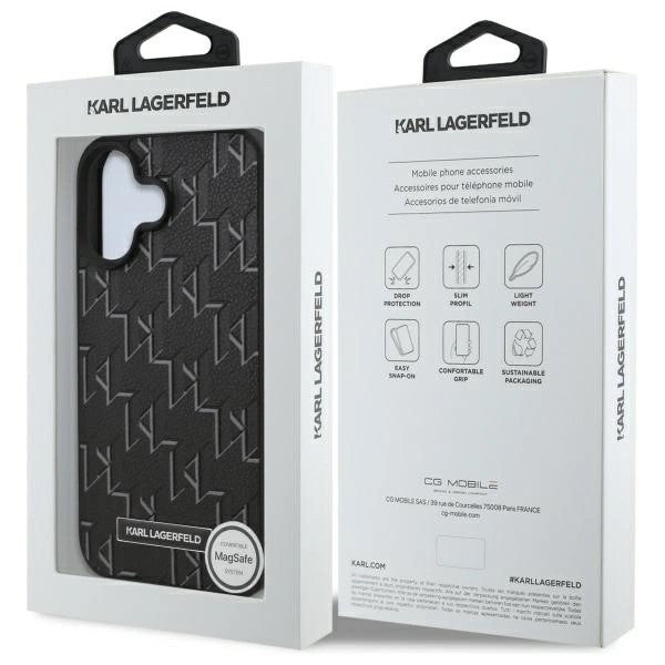 MagSafe-deksel for Apple iPhone 16, Karl Lagerfeld, Hot Stamp, Svart