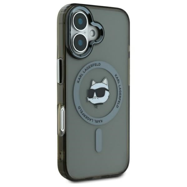 MagSafe-deksel for Apple iPhone 16, Karl Lagerfeld, IML Metal Choupette's Head, Svart