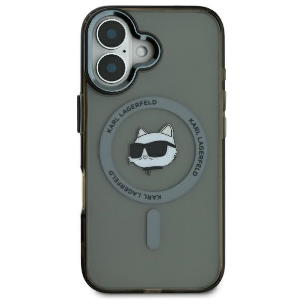 MagSafe-deksel for Apple iPhone 16, Karl Lagerfeld, IML Metal Choupette's Head, Svart