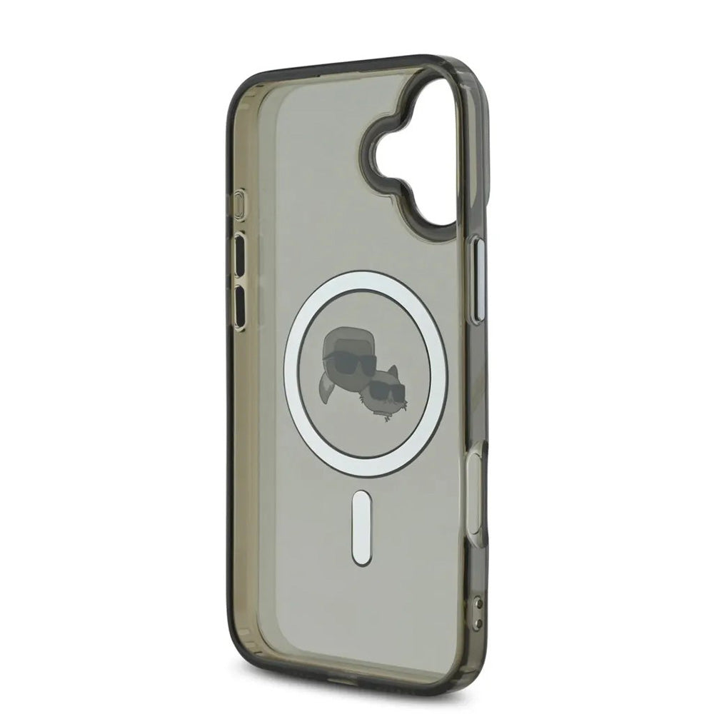 MagSafe-deksel for Apple iPhone 16, Karl Lagerfeld, IML Metal Karl & Choupette's Heads, Svart