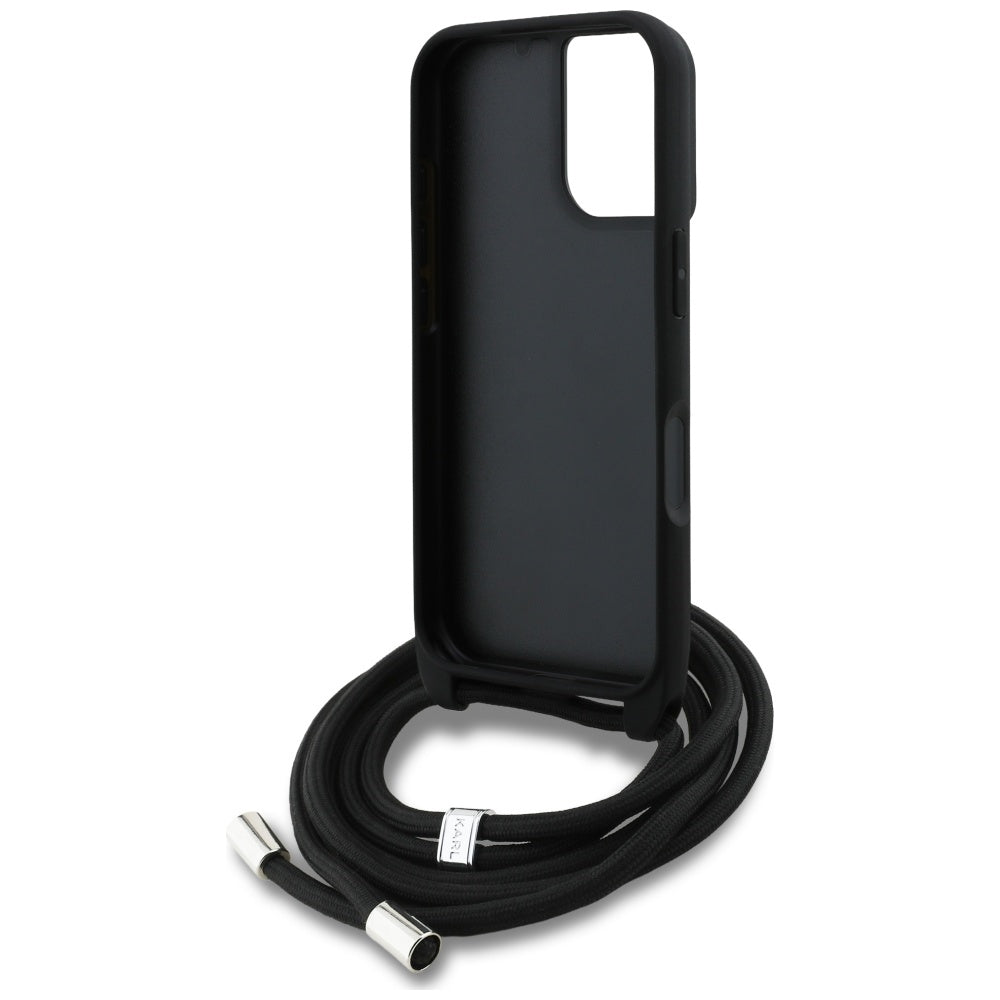 MagSafe-deksel for Apple iPhone 16, Karl Lagerfeld, Saffiano Crossbody, Svart