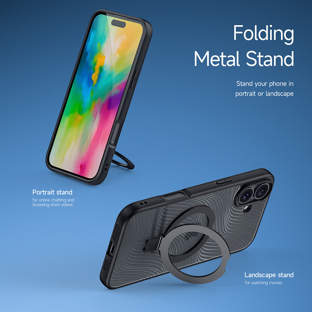 MagSafe-deksel for Apple iPhone 16 Plus, DUX DUCIS, Aimo Stand, Svart