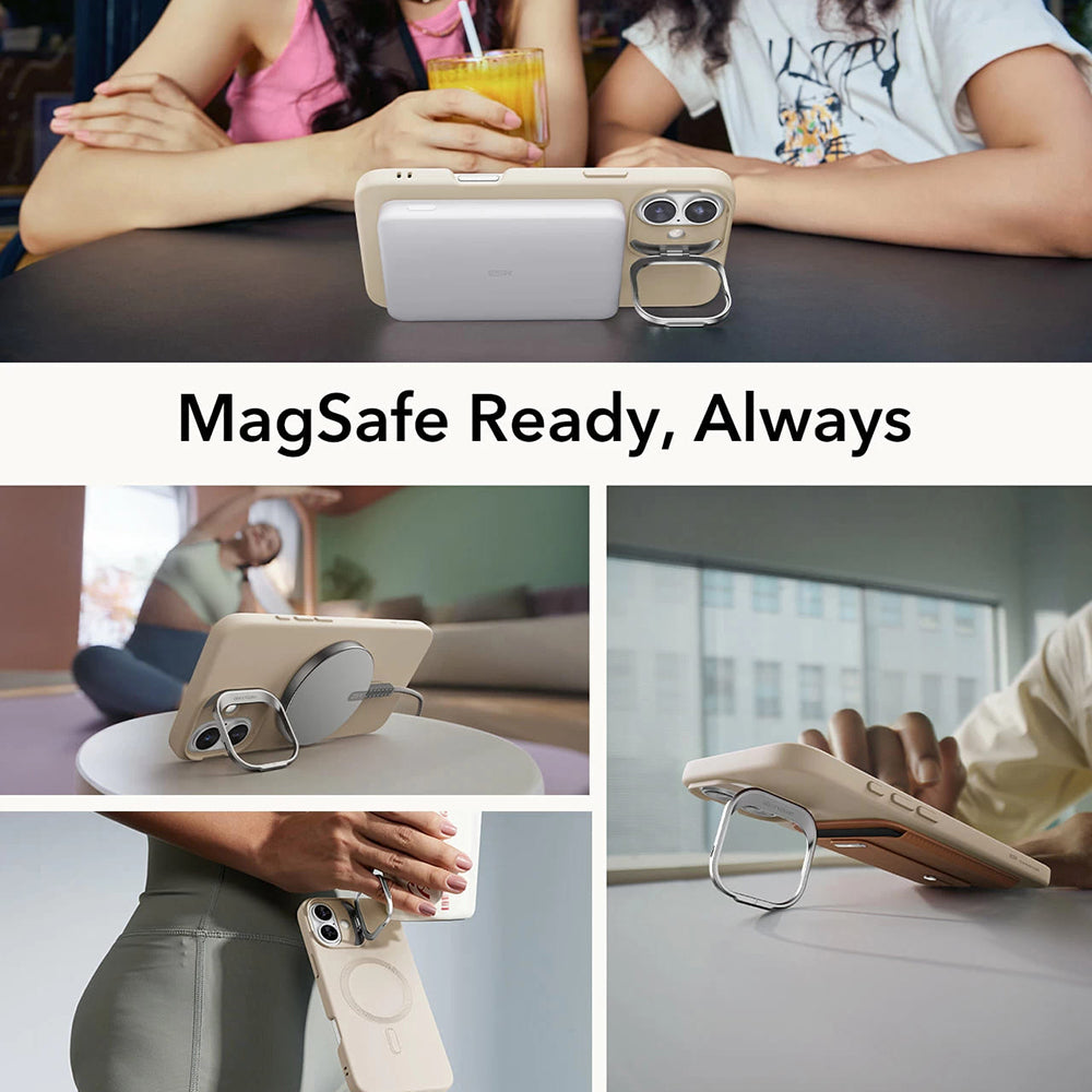 MagSafe-deksel for Apple iPhone 16 Plus, ESR, Cloud Soft Kickstand, Krem