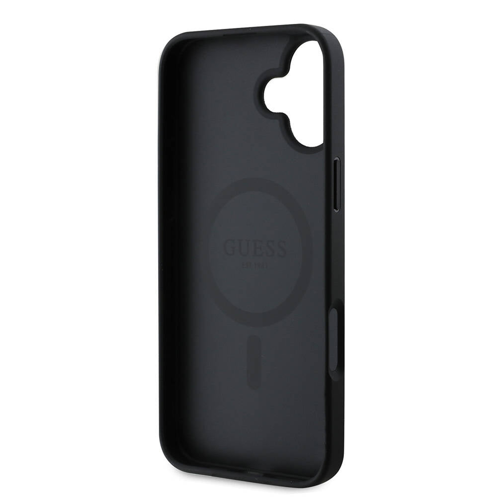 MagSafe-deksel for Apple iPhone 16 Plus, Guess, 4G Printed Stripes, Svart