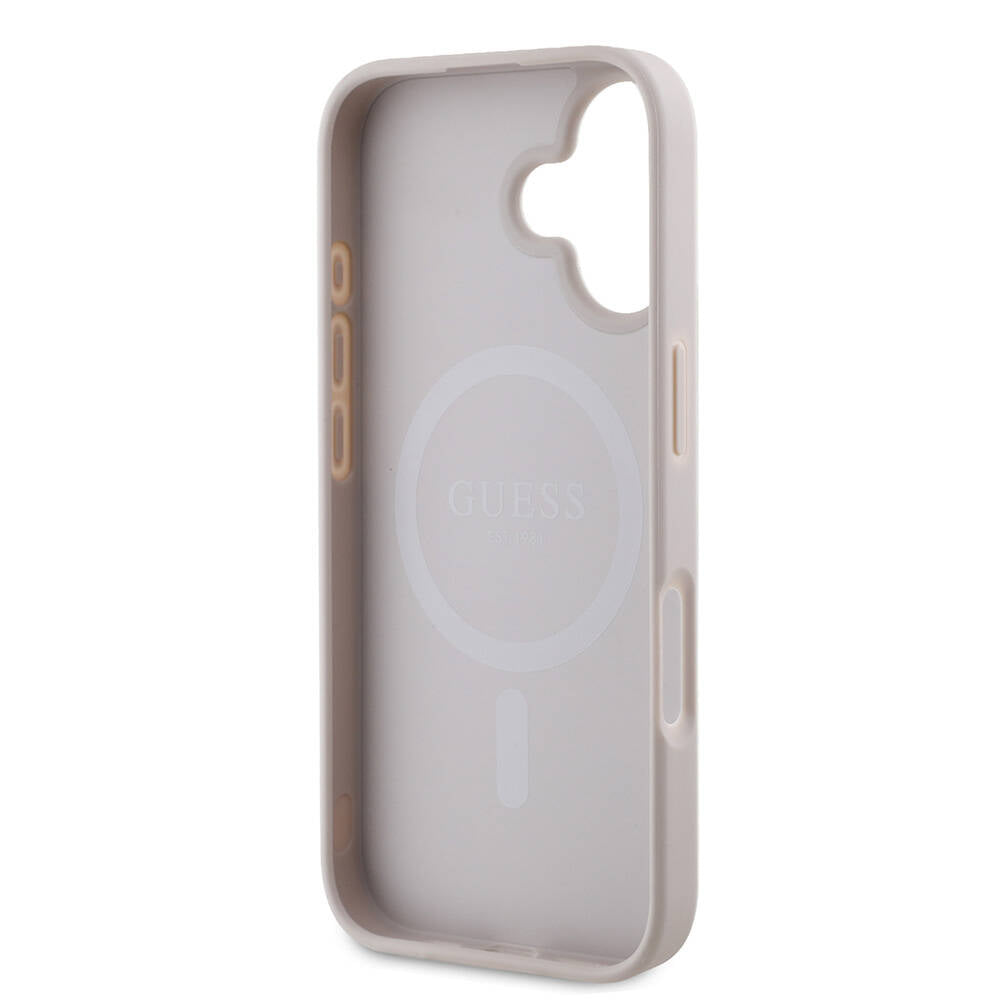 MagSafe-deksel for Apple iPhone 16 Plus, Guess, 4G Printed Stripes, Rosa