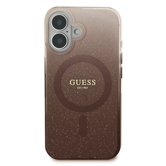 MagSafe-deksel for Apple iPhone 16 Plus, Guess, IML Glitter Gradient, Brun