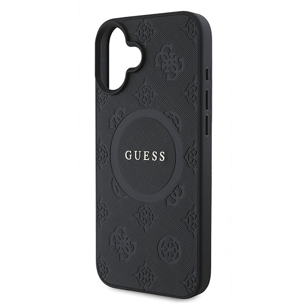 MagSafe-deksel for Apple iPhone 16 Plus, Guess, Saffiano Peony Classic Logo, Rosa