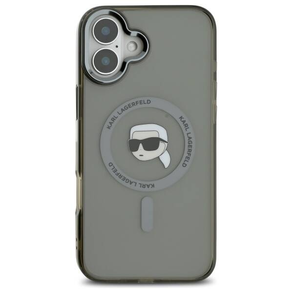 MagSafe-deksel for Apple iPhone 16 Plus, Karl Lagerfeld, IML Karl's Head, Svart