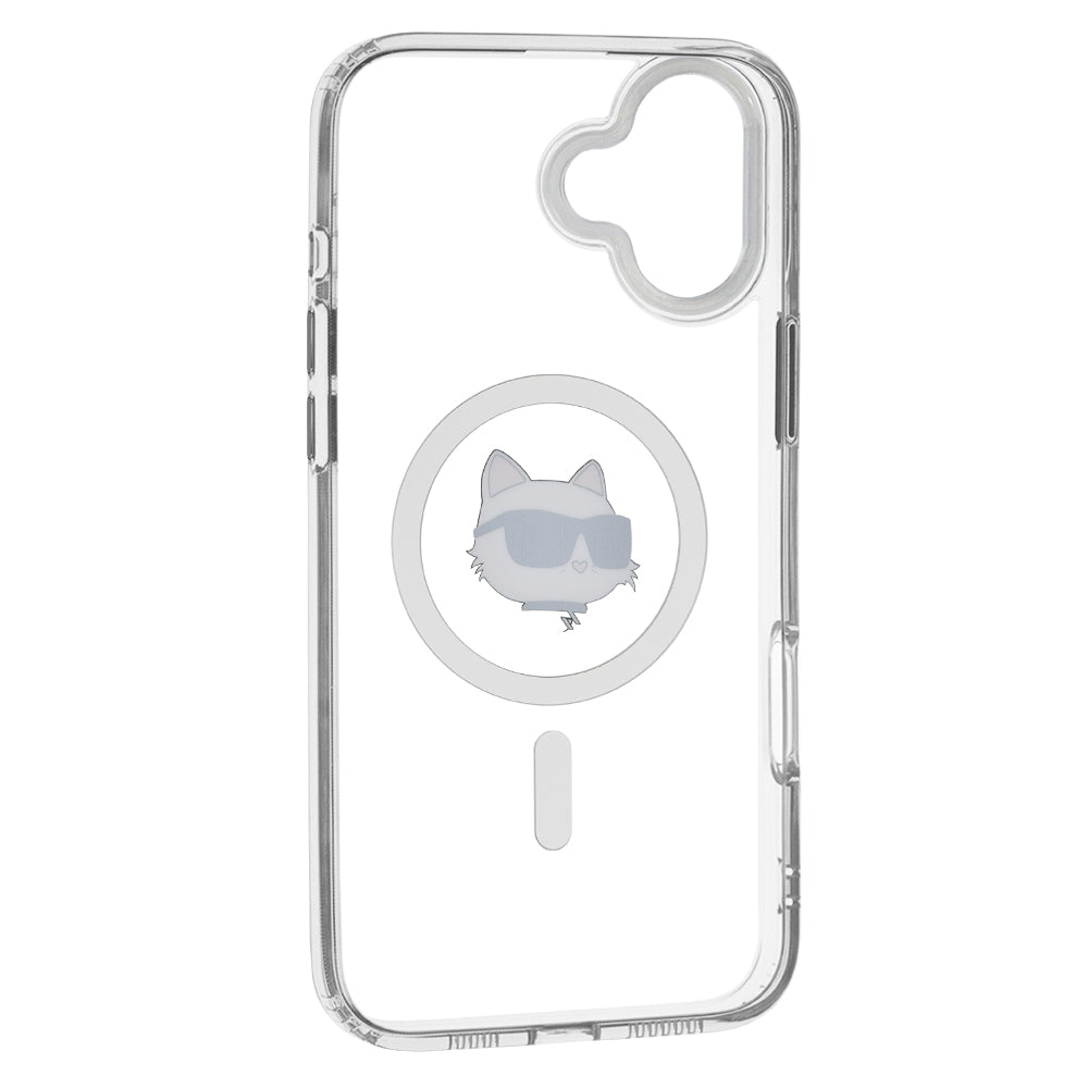 MagSafe-deksel for Apple iPhone 16 Plus, Karl Lagerfeld, IML Metal Choupette's Head, Hvit