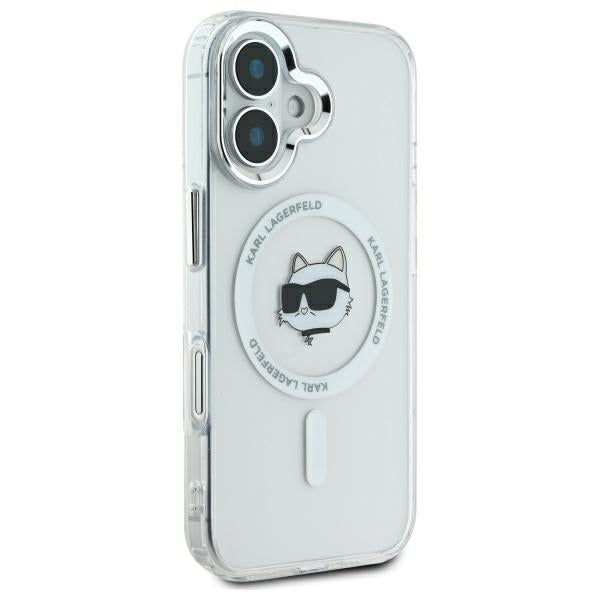 MagSafe-deksel for Apple iPhone 16 Plus, Karl Lagerfeld, IML Metal Choupette's Head, Hvit