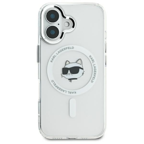 MagSafe-deksel for Apple iPhone 16 Plus, Karl Lagerfeld, IML Metal Choupette's Head, Hvit
