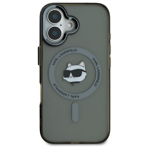 MagSafe-deksel for Apple iPhone 16 Plus, Karl Lagerfeld, IML Metal Choupette's Head, Svart