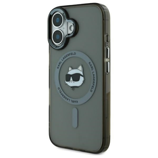 MagSafe-deksel for Apple iPhone 16 Plus, Karl Lagerfeld, IML Metal Choupette's Head, Svart