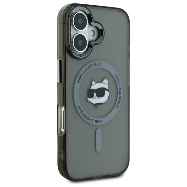 MagSafe-deksel for Apple iPhone 16 Plus, Karl Lagerfeld, IML Metal Choupette's Head, Svart