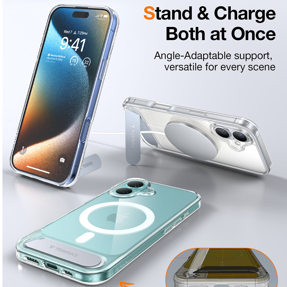 MagSafe deksel for Apple iPhone 16 Plus, Torras, Pstand, Gjennomsiktig