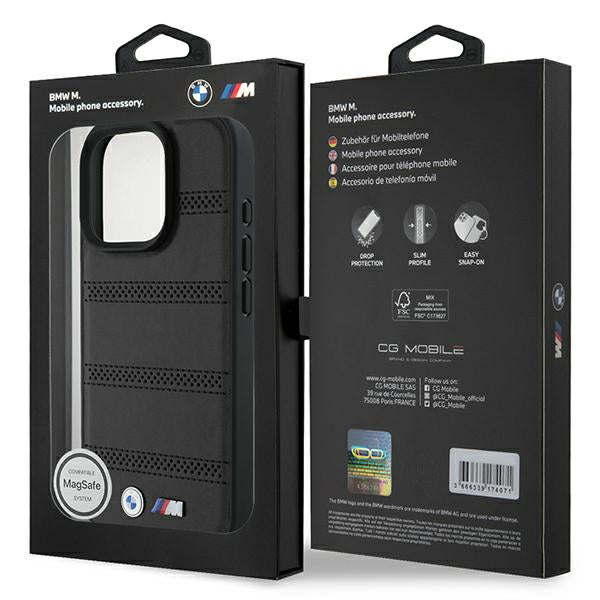 MagSafe-deksel for Apple iPhone 16 Pro, BMW, M Perforated And Stitched Line, Svart