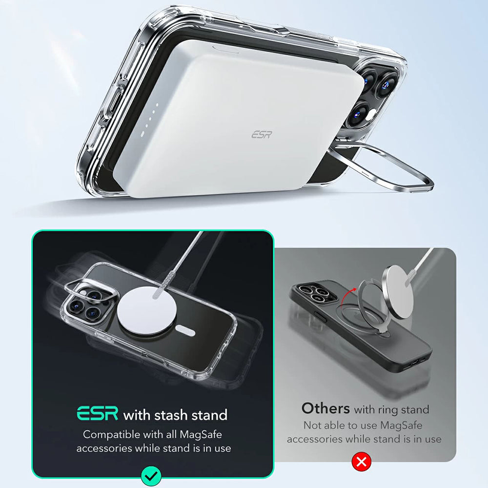 MagSafe-deksel for Apple iPhone 16 Pro, ESR, Classic Hybrid Kickstand, Satinert Svart