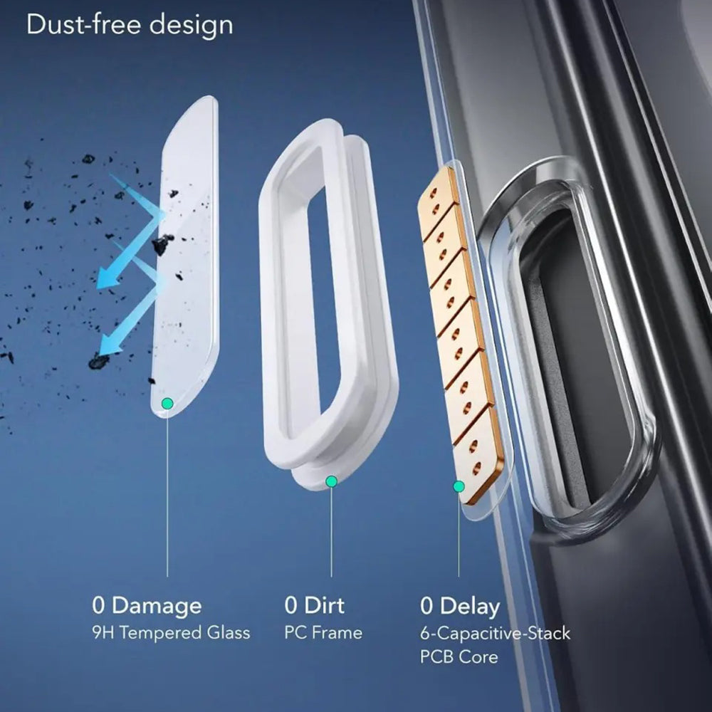 MagSafe-deksel for Apple iPhone 16 Pro, ESR, Classic Hybrid Slide, Svart Transparent