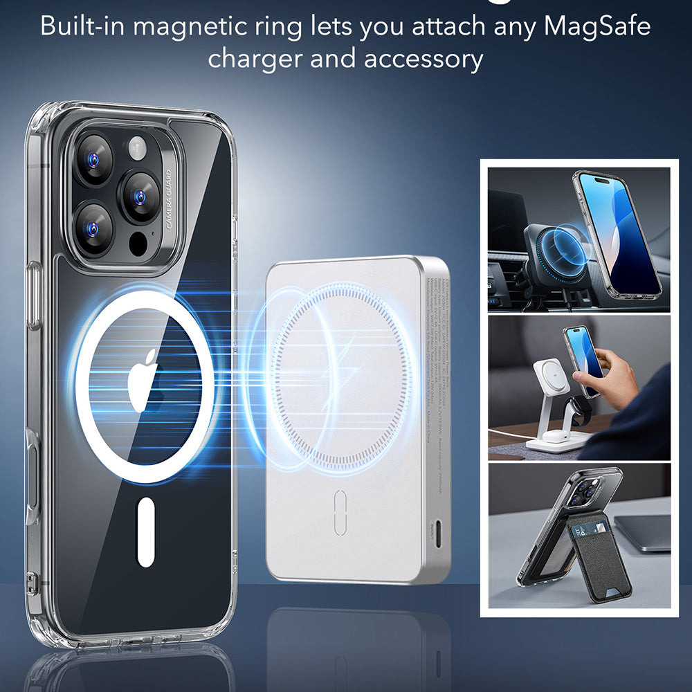 MagSafe-deksel for Apple iPhone 16 Pro, ESR, Classic Hybrid, Gjennomsiktig
