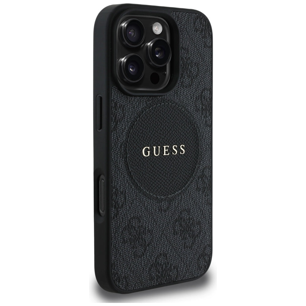 MagSafe-deksel for Apple iPhone 16 Pro, Guess, 4G Circle Classic Logo, Svart