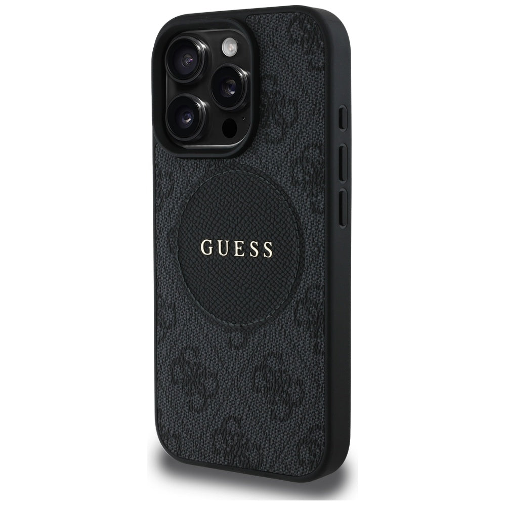 MagSafe-deksel for Apple iPhone 16 Pro, Guess, 4G Circle Classic Logo, Svart