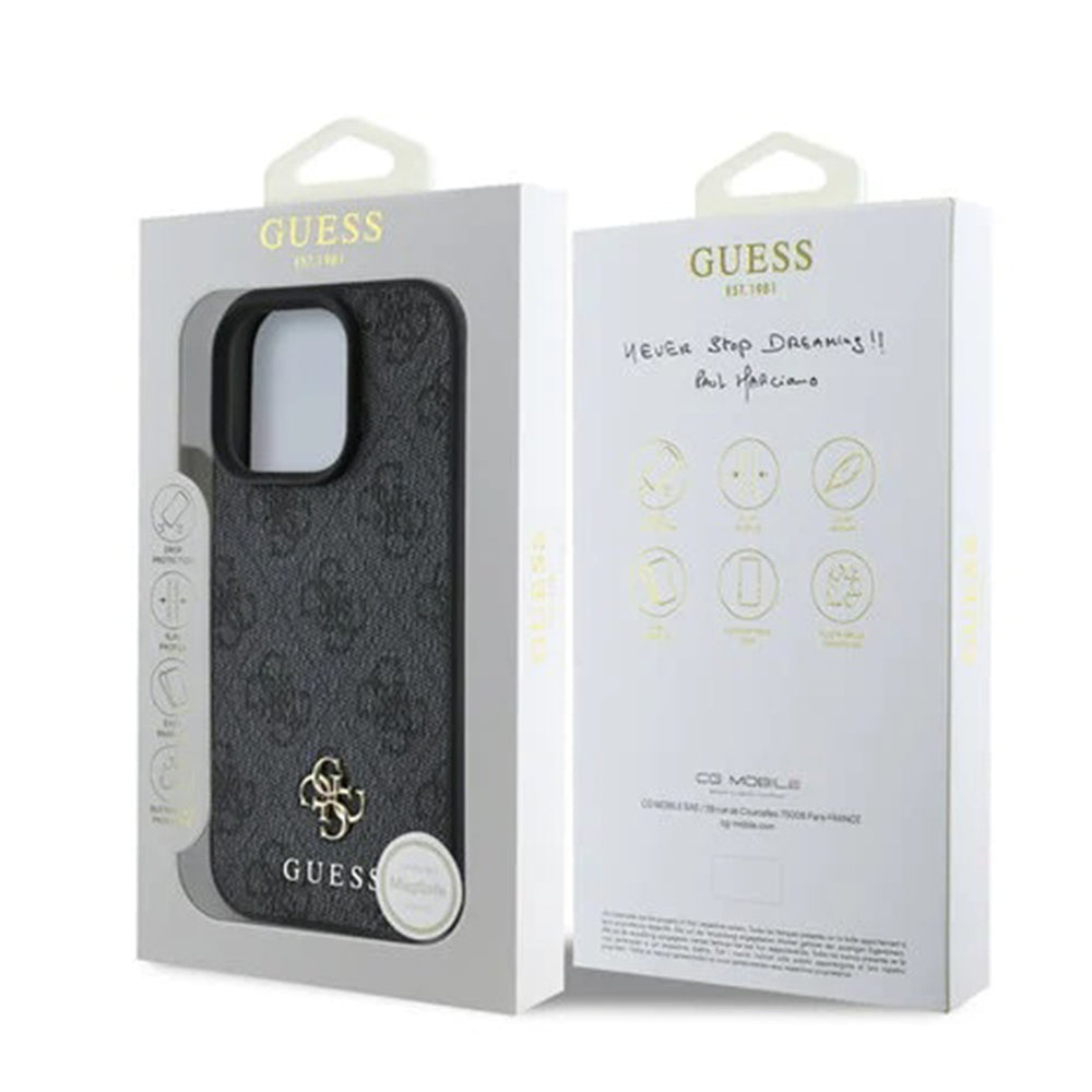 MagSafe-deksel for Apple iPhone 16 Pro, Guess, 4G Classic, Svart