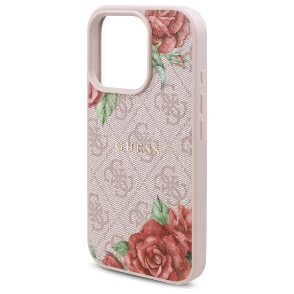MagSafe-deksel for Apple iPhone 16 Pro, Guess, 4G Flowers Print, Rosa