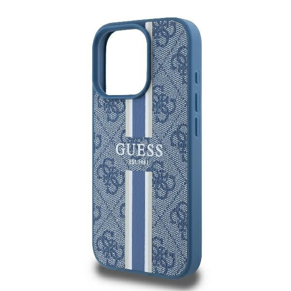 MagSafe-deksel for Apple iPhone 16 Pro, Guess, 4G Printed Stripes, Blå