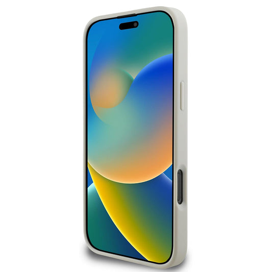 MagSafe-deksel for Apple iPhone 16 Pro, Guess, Grained Gold Ring, Beige