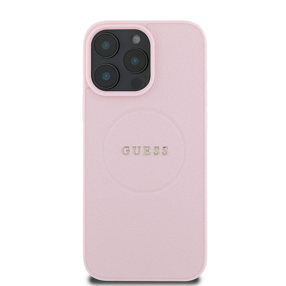 MagSafe-deksel for Apple iPhone 16 Pro, Guess, Grained Gold Ring, Rosa