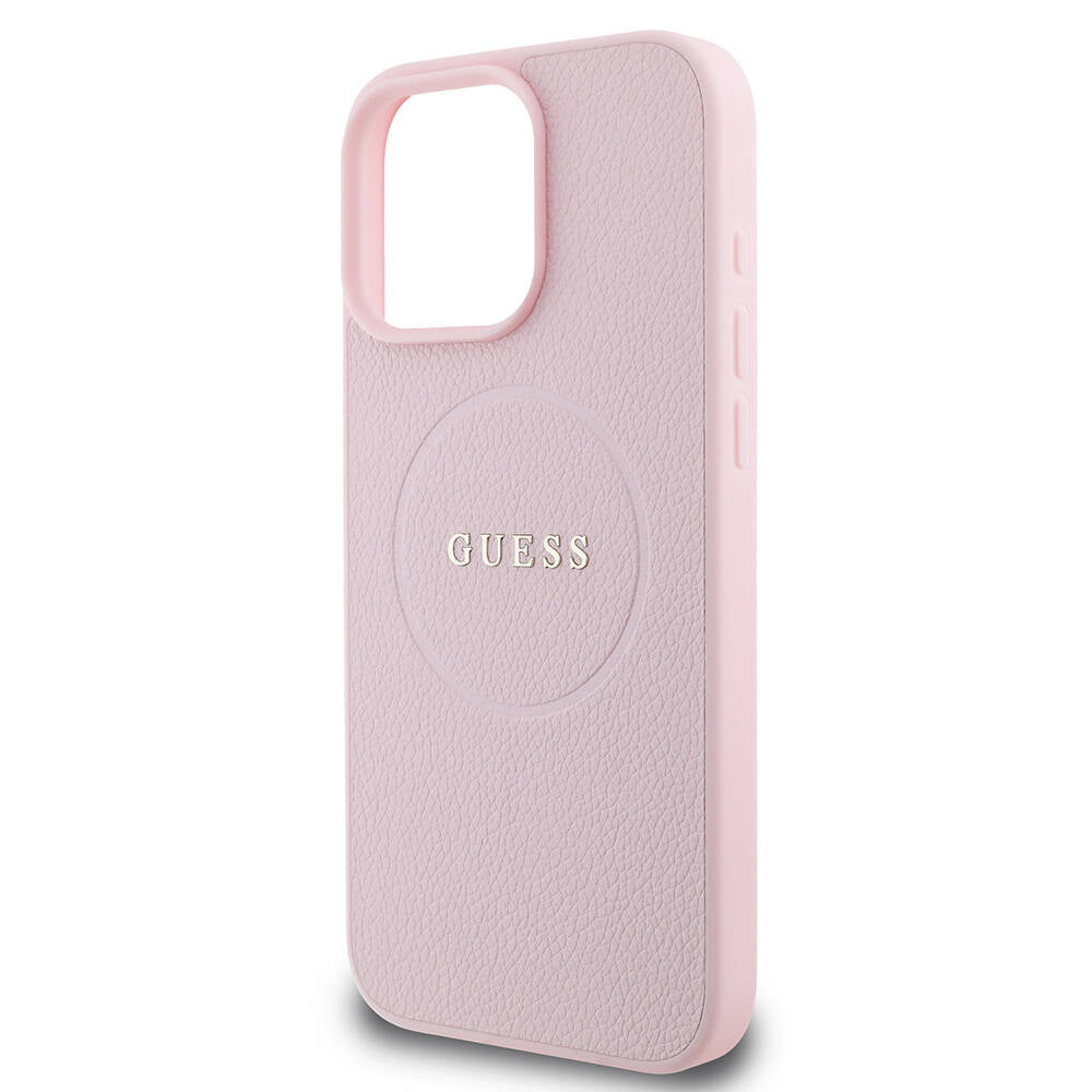 MagSafe-deksel for Apple iPhone 16 Pro, Guess, Grained Gold Ring, Rosa