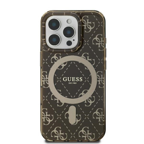 MagSafe-deksel for Apple iPhone 16 Pro, Guess, IML 4G Background, Brun