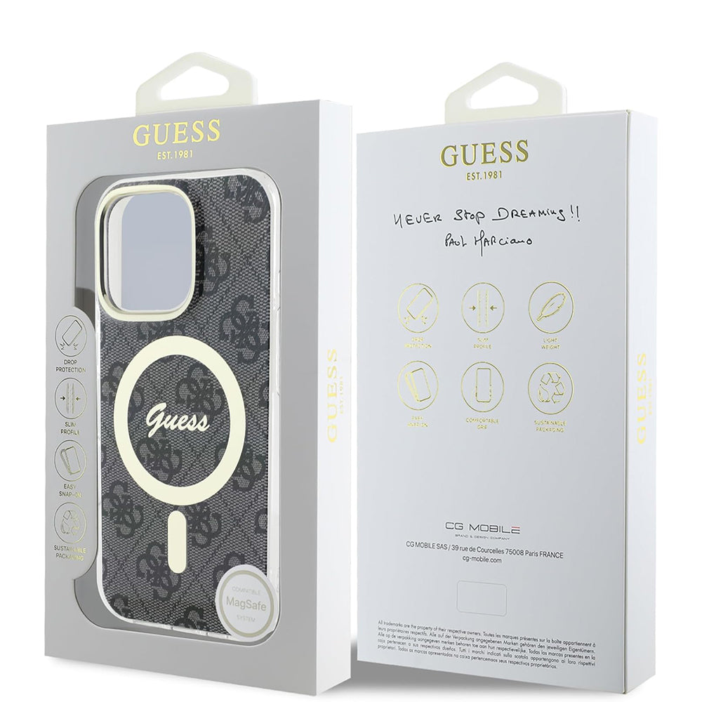 MagSafe-deksel for Apple iPhone 16 Pro, Guess, IML 4G, Svart