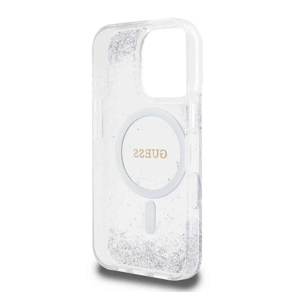 MagSafe-deksel for Apple iPhone 16 Pro, Guess, IML Glitter Gradient, Sølv